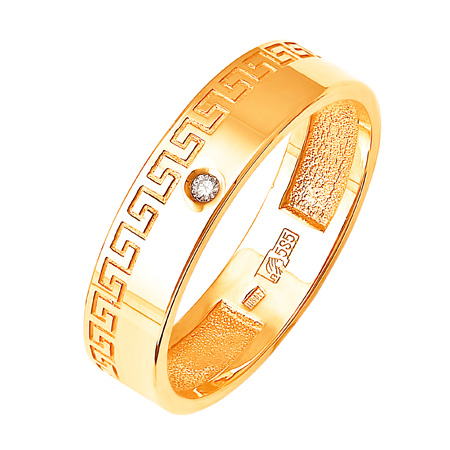 Кольцо обручальное из золота с бриллиантом