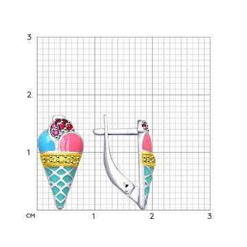 Серьги из серебра с эмалью