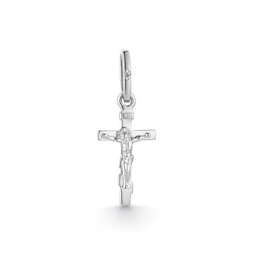 Крест из белого золота с Бриллиантом