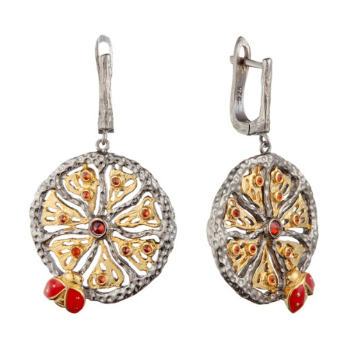 Серьги из серебра с фианитом Серьги из серебра с фианитом