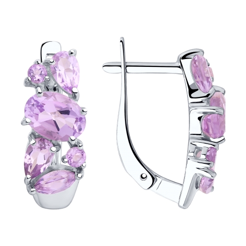 Серьги из серебра с Аметистом