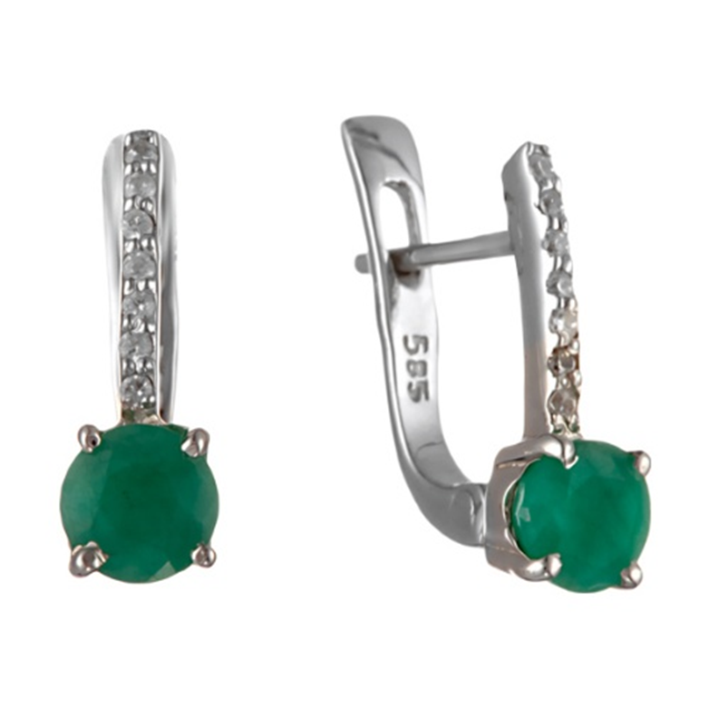 Серьги из серебра с изумрудом Серьги из серебра с изумрудом