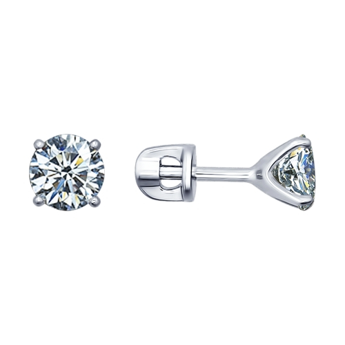 Серьги из серебра с фианитом