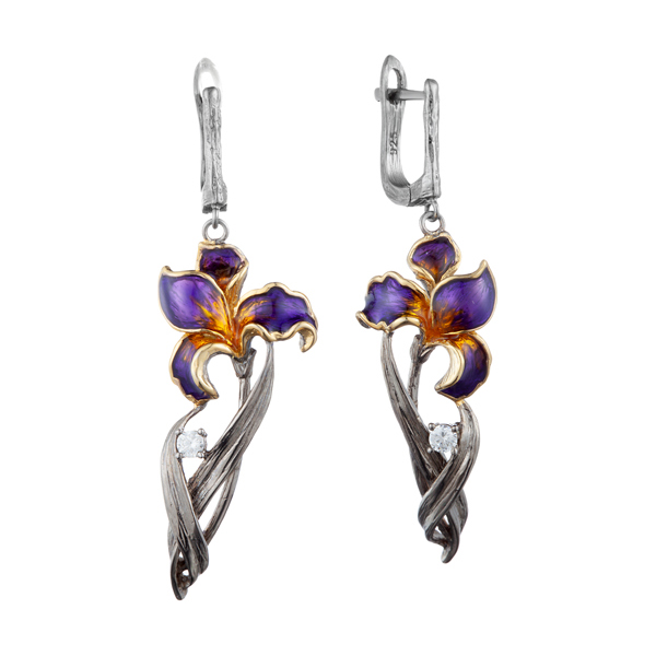 Серьги из серебра с фианитом Серьги из серебра с фианитом