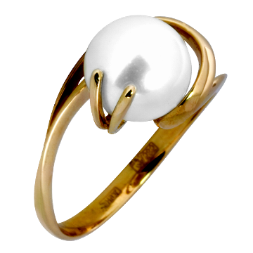 Кольцо из золота с жемчугом