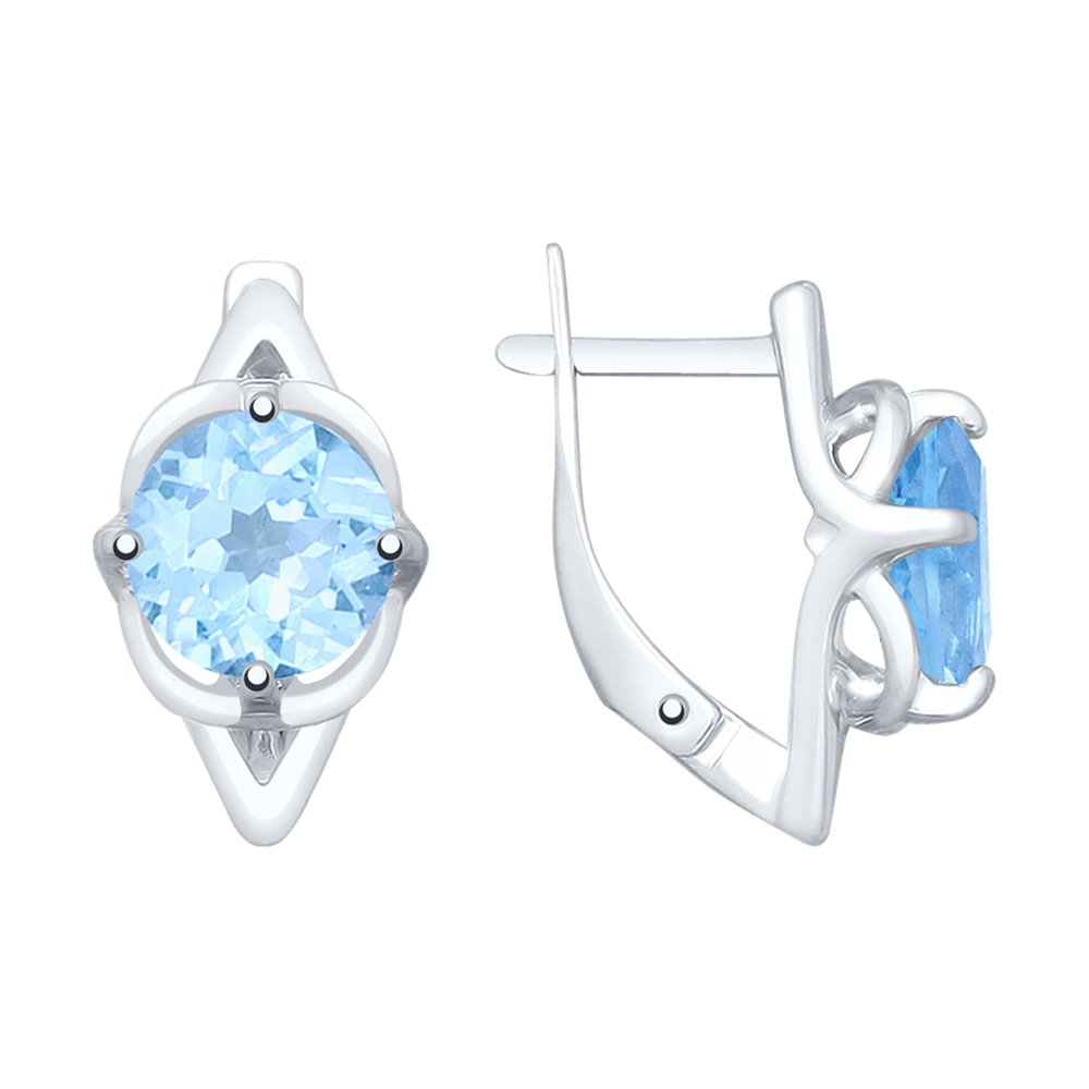 Серьги из серебра с топазом