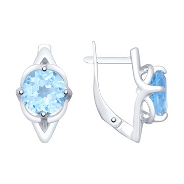 Серьги из серебра с топазом