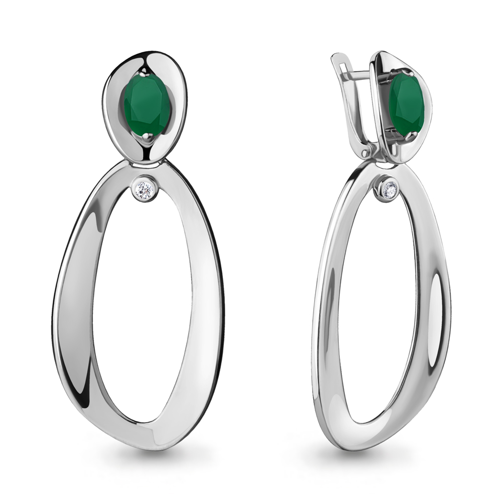 Серьги из серебра с агатом Серьги из серебра с агатом