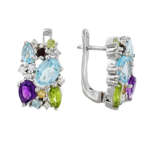 Серьги из серебра с миксами Серьги из серебра с миксами
