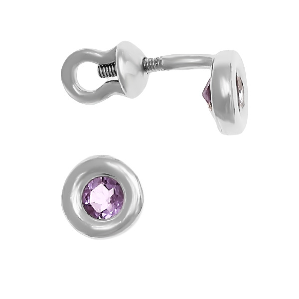 Серьги из серебра с аметистом Серьги из серебра с аметистом