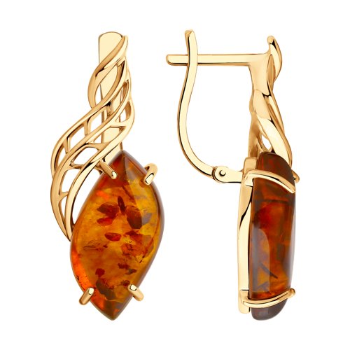 Серьги из&nbsp;золота с&nbsp;янтарем