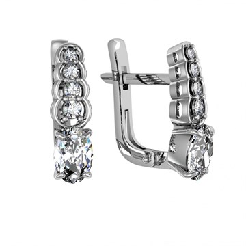 Серьги из серебра с фианитом