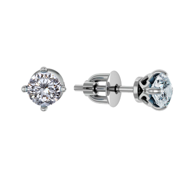 Серьги из серебра с фианитом