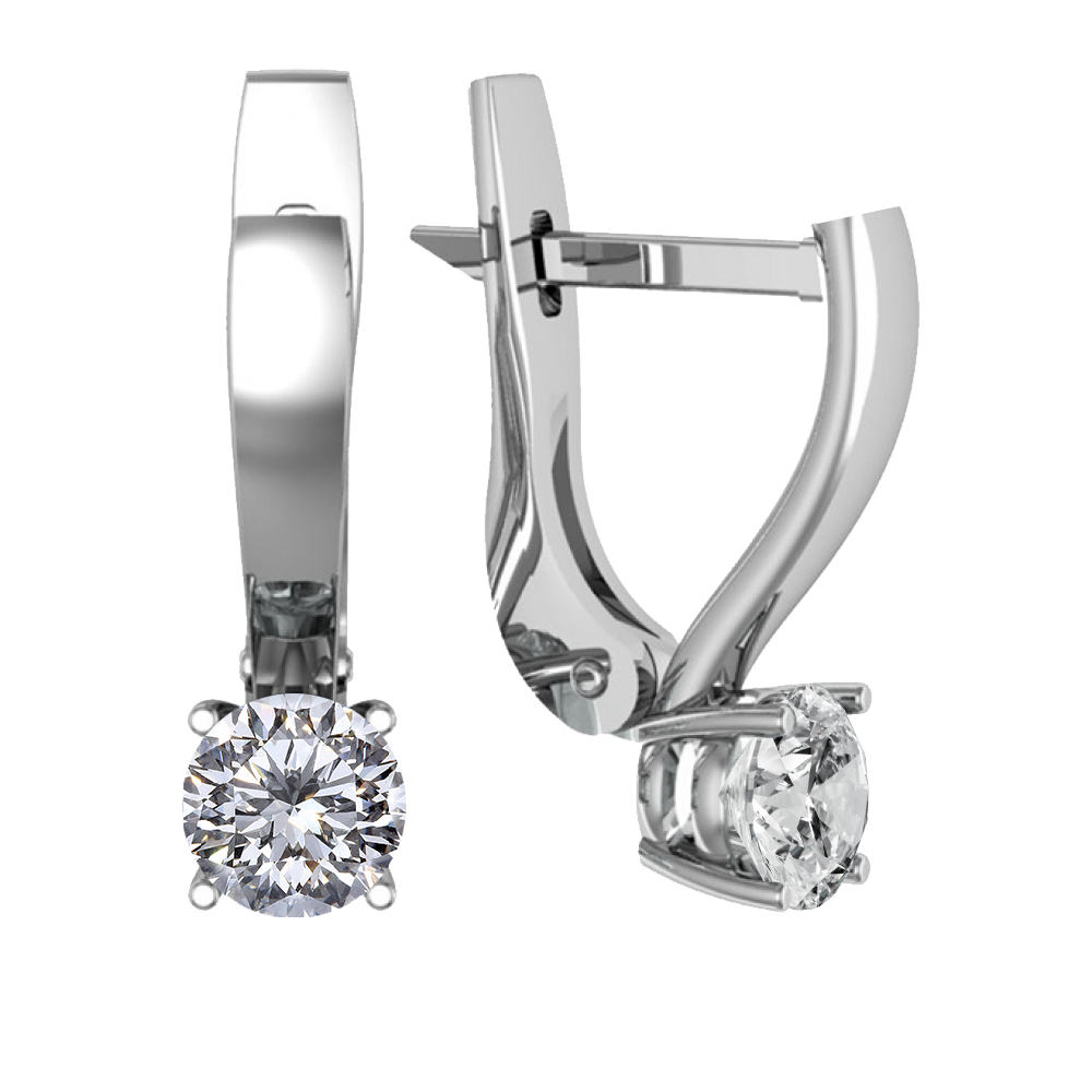 Серьги из серебра с фианитом