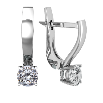 Серьги из серебра с фианитом