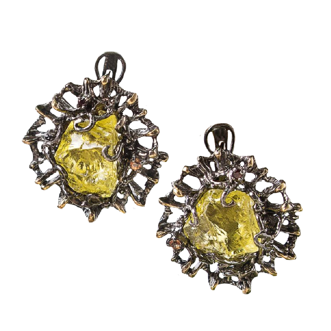 Серьги из серебра с кварцем Серьги из серебра с кварцем