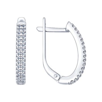 Серьги из серебра с фианитом