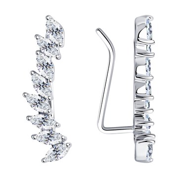 Серьги из серебра с фианитом
