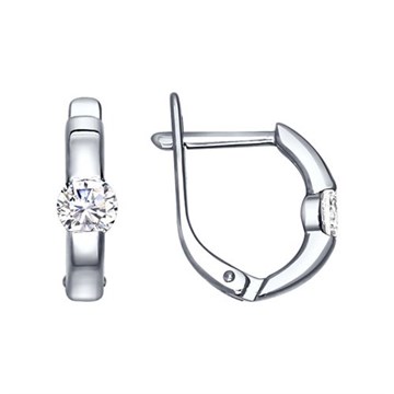 Серьги из серебра с фианитом