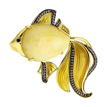 Брошь из&nbsp;серебра с&nbsp;янтарем