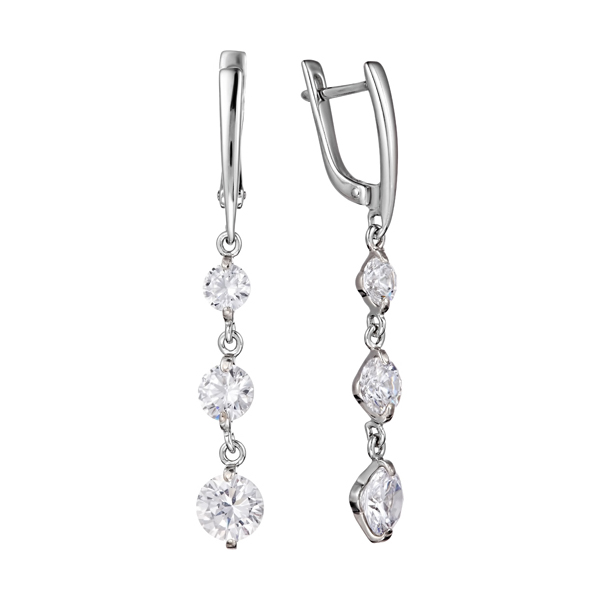 Серьги из серебра с фианитом Серьги из серебра с фианитом