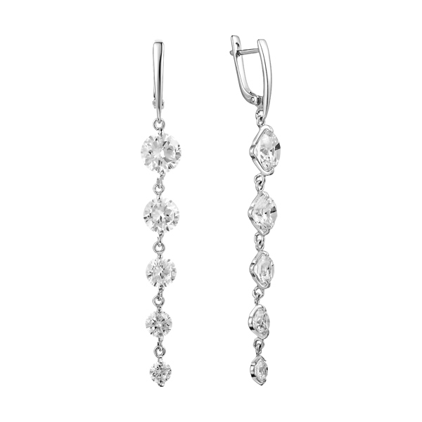 Серьги из&nbsp;серебра с&nbsp;фианитом