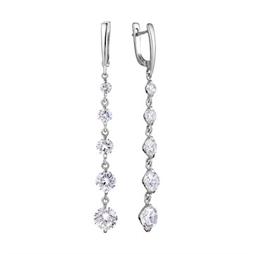 Серьги из серебра с фианитом