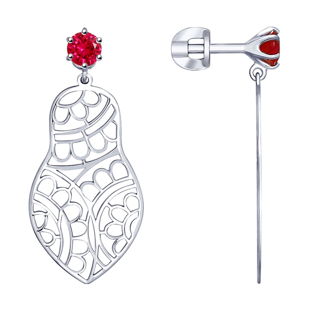 Серьги из серебра с фианитом Серьги из серебра с фианитом