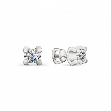 Серьги из серебра с фианитом