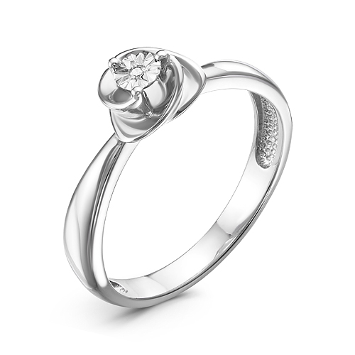 Кольцо из серебра с Бриллиантом