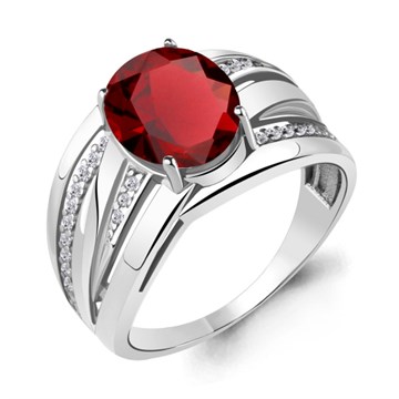 Кольцо из серебра с Гранатом