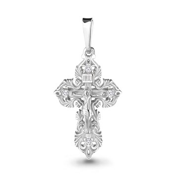 Крест из серебра с фианитом