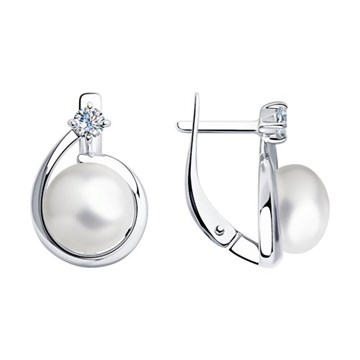 Серьги из&nbsp;серебра с&nbsp;жемчугом