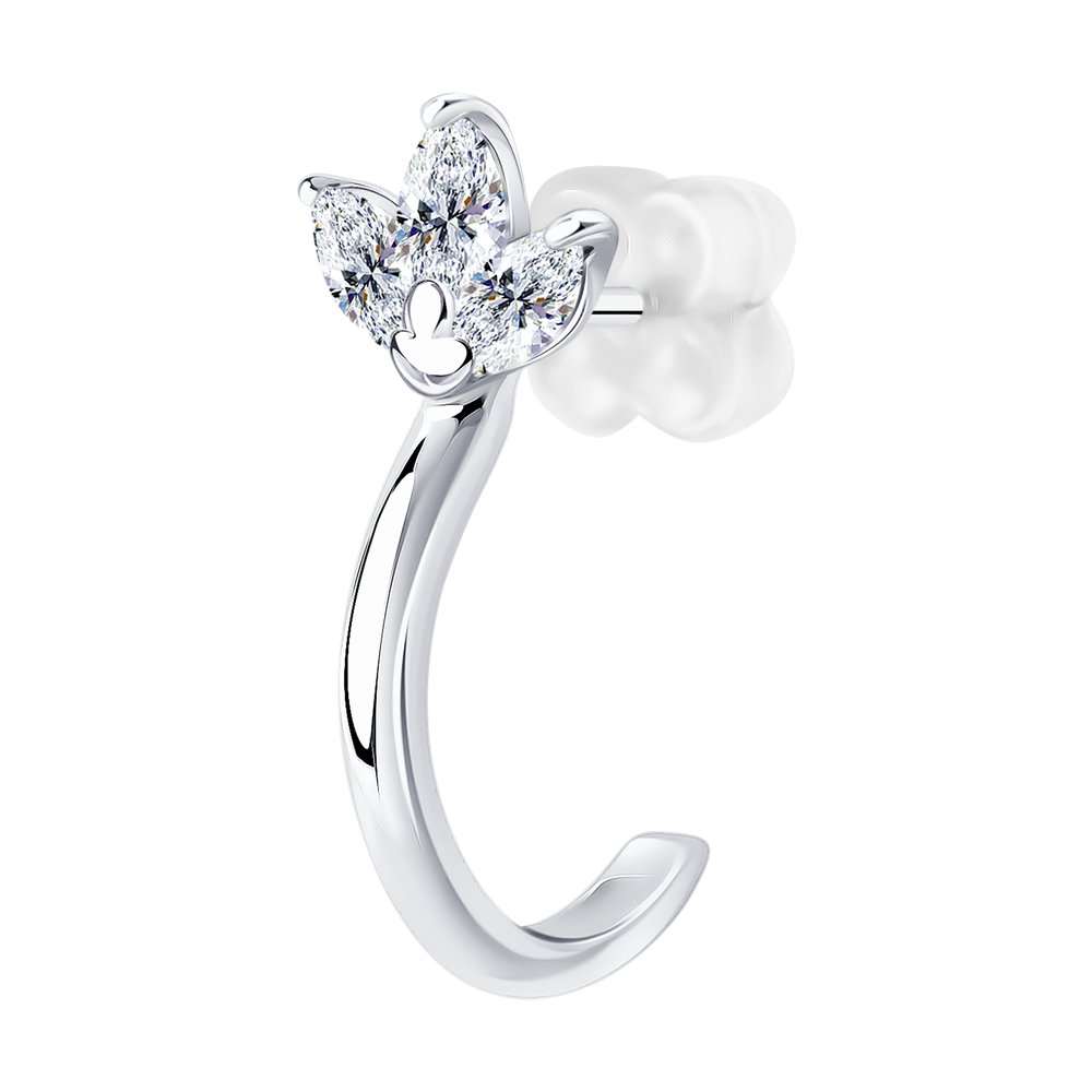 Серьга из серебра с фианитом Серьга из серебра с фианитом