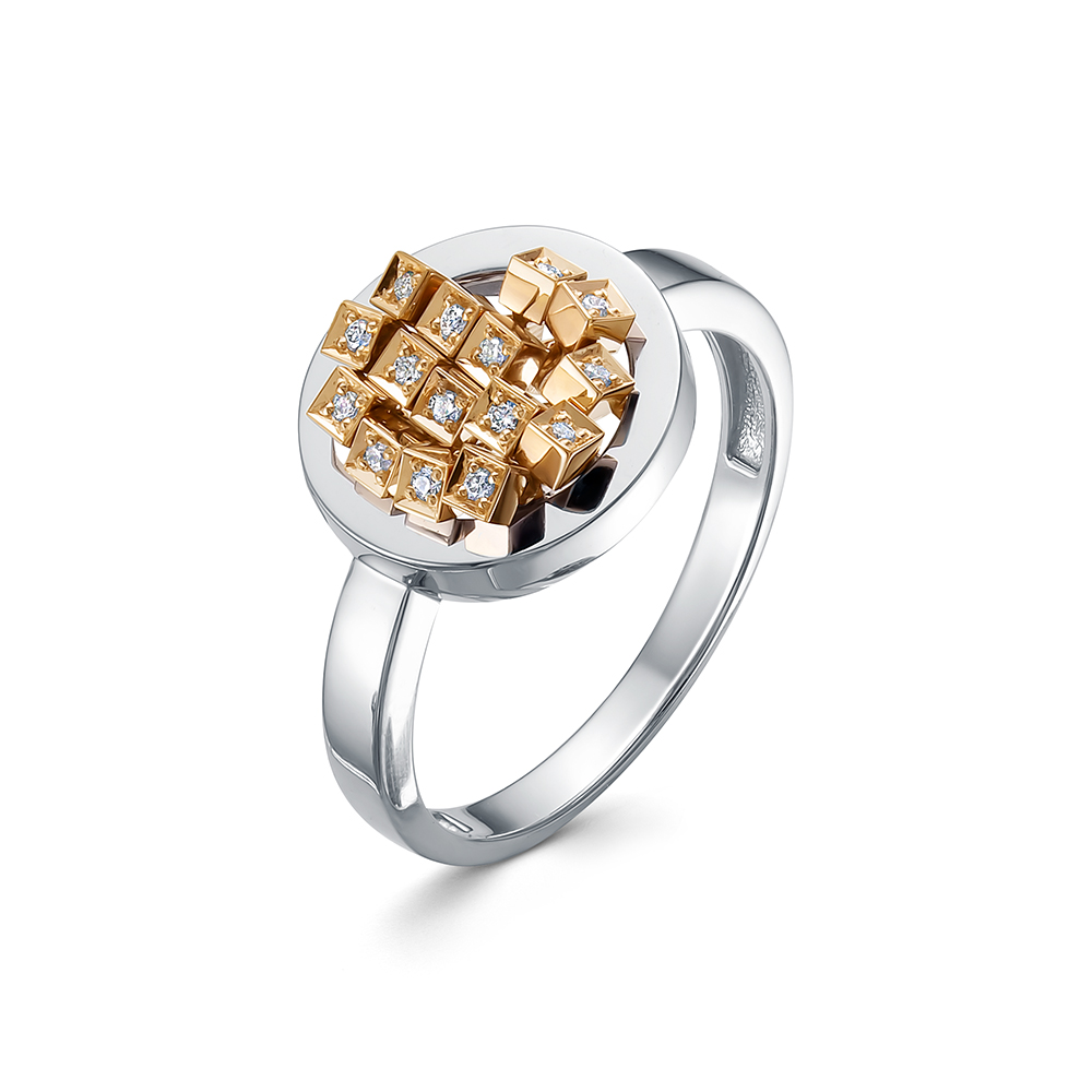 Кольцо из белого золота с бриллиантом