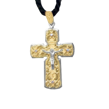 Крест на шнурке из золота