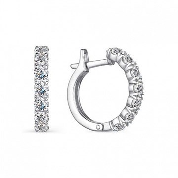 Серьги из серебра с фианитом