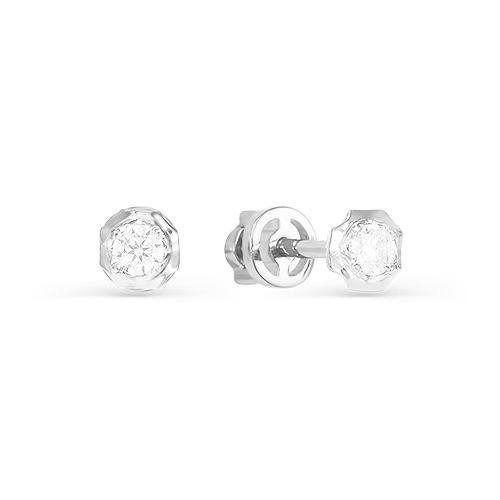 Серьги из серебра с фианитом