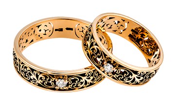 Кольцо обручальное из золота с Бриллиантом