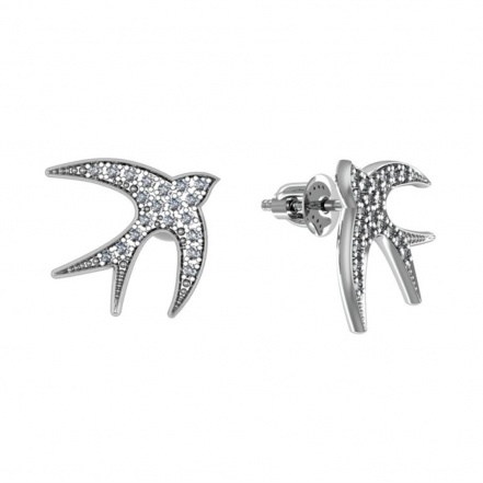 Серьги из серебра с фианитом Серьги из серебра с фианитом