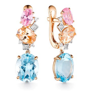 Серьги из золота с фианитом