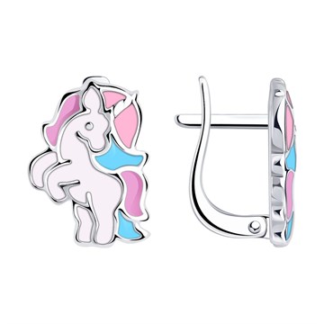 Серьги из серебра с эмалью