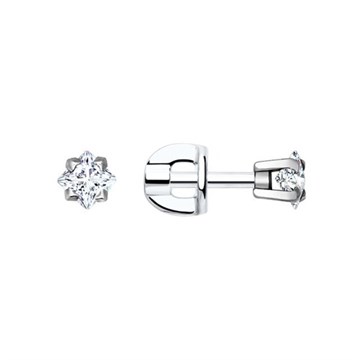 Серьги из серебра с фианитом