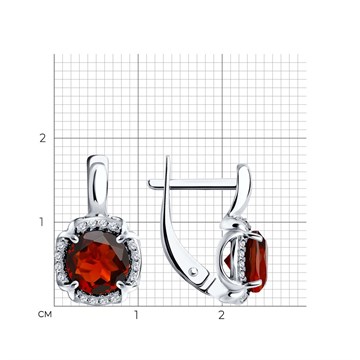 Серьги из серебра с Гранатом