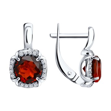 Серьги из серебра с Гранатом