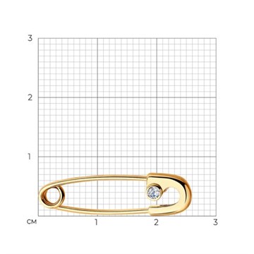 Брошь-булавка из&nbsp;золота с&nbsp;фианитом