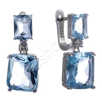 Серьги из&nbsp;серебра с&nbsp;топазом и&nbsp;фианитом