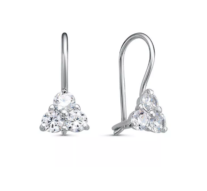 Серьги из серебра с фианитом Серьги из серебра с фианитом