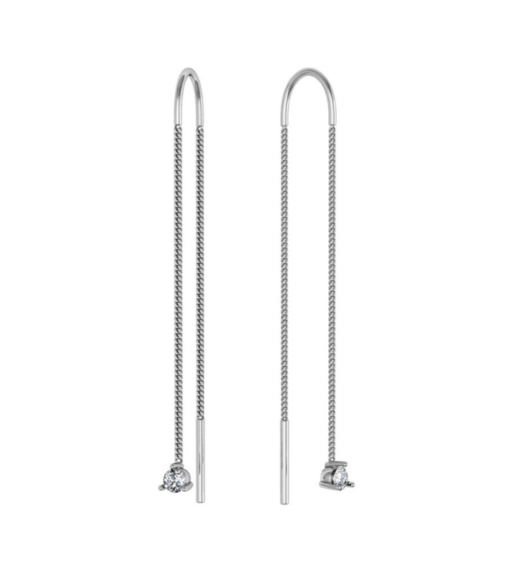 Серьги из серебра с фианитом