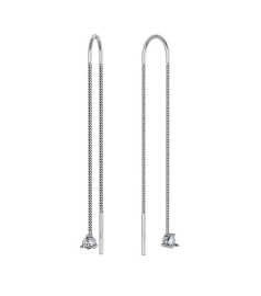 Серьги из серебра с фианитом